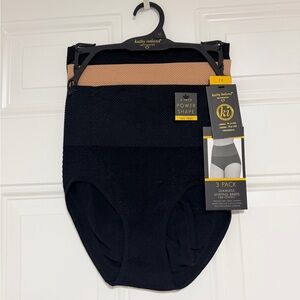 Kathy Ireland Women’s Black Seamless Shaping Briefs – 3 Pack